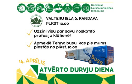 Apmeklē Kandavas Lauksaimniecības tehnikuma atvērto durvju dienu