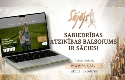 Ikviens ir aicināts piedalīties Sabiedrības atzinības balsojumā par konkursa “Sējējs 2025” nominantiem